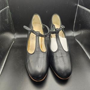 Capezio Size 6.5 Black T-Strap Dance Shoes Gently Worn